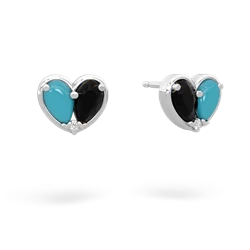 Turquoise 'Our Heart' 14K White Gold earrings E5072