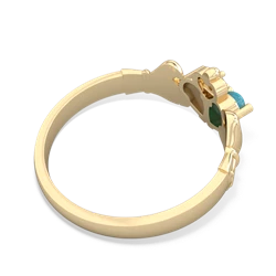 Turquoise 'Our Heart' Claddagh 14K Yellow Gold ring R2388