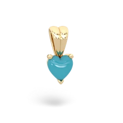 Turquoise 5Mm Heart Solitaire 14K Yellow Gold pendant P1861
