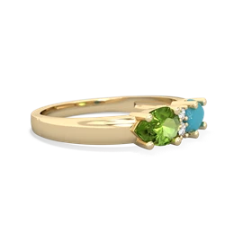 Turquoise Pear Bowtie 14K Yellow Gold ring R0865