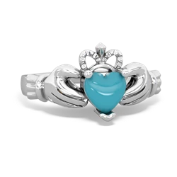 Turquoise Claddagh 14K White Gold ring R2370