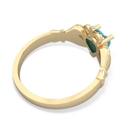 Turquoise Claddagh 14K Yellow Gold ring R2370