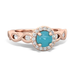 Turquoise Infinity Halo Engagement 14K Rose Gold ring R26315RH