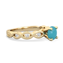 Turquoise Infinity 6Mm Round Engagement 14K Yellow Gold ring R26316RD