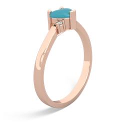 Turquoise Delicate Heart 14K Rose Gold ring R0203