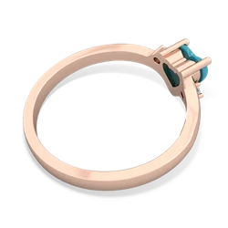 Turquoise Delicate Heart 14K Rose Gold ring R0203