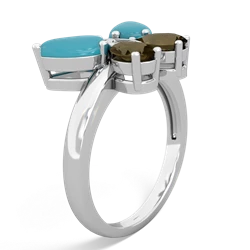 Turquoise Butterfly 14K White Gold ring R2215