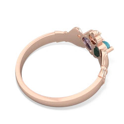 Turquoise 'Our Heart' Claddagh 14K Rose Gold ring R2388