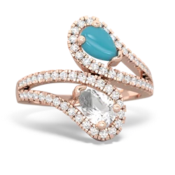 Turquoise Diamond Dazzler 14K Rose Gold ring R3000