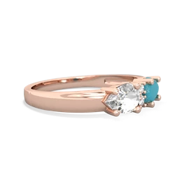 Turquoise Pear Bowtie 14K Rose Gold ring R0865