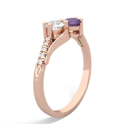 White Topaz Infinity Pave Two Stone 14K Rose Gold ring R5285