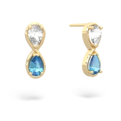 White Topaz Infinity 14K Yellow Gold earrings E5050