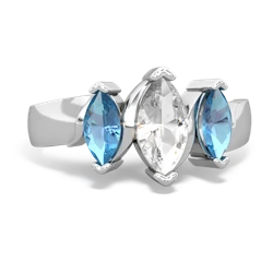 White Topaz Three Peeks 14K White Gold ring R2433