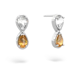 White Topaz Infinity 14K White Gold earrings E5050