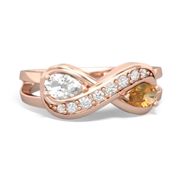 White Topaz Diamond Infinity 14K Rose Gold ring R5390