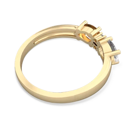 White Topaz Pear Bowtie 14K Yellow Gold ring R0865