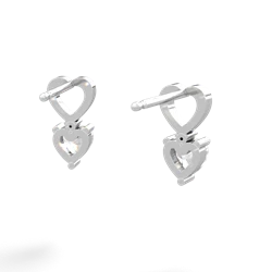 White Topaz Four Hearts 14K White Gold earrings E2558