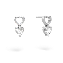 White Topaz Four Hearts 14K White Gold earrings E2558