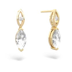 White Topaz Marquise Drop 14K Yellow Gold earrings E5333