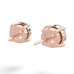 White Topaz 8Mm Round Stud 14K Rose Gold earrings E1788