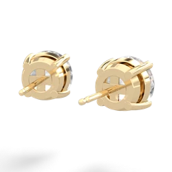 White Topaz 8Mm Round Stud 14K Yellow Gold earrings E1788