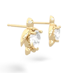 White Topaz Baby Sea Turtle 14K Yellow Gold earrings E5241