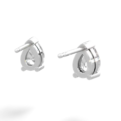 White Topaz Teardrop Stud 14K White Gold earrings E1793
