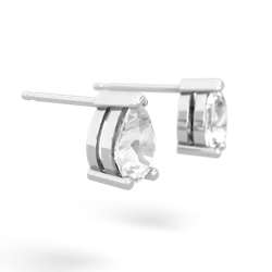 White Topaz Teardrop Stud 14K White Gold earrings E1793