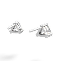 White Topaz 5Mm Trillion Stud 14K White Gold earrings E1858