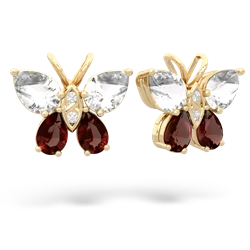 White Topaz Butterfly 14K Yellow Gold earrings E2215