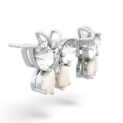 White Topaz Butterfly 14K White Gold earrings E2215