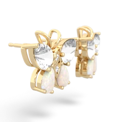 White Topaz Butterfly 14K Yellow Gold earrings E2215