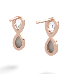 White Topaz Infinity 14K Rose Gold earrings E5050