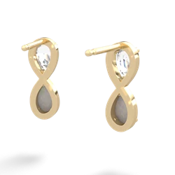 White Topaz Infinity 14K Yellow Gold earrings E5050