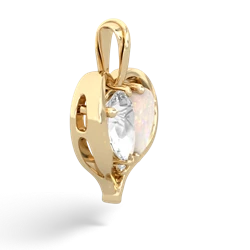 White Topaz Two Become One 14K Yellow Gold pendant P5330