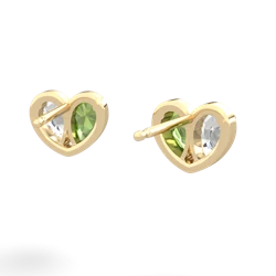 White Topaz 'Our Heart' 14K Yellow Gold earrings E5072