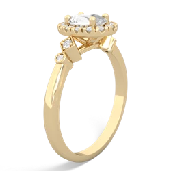 White Topaz Antique-Style Halo 14K Yellow Gold ring R5720
