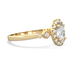 White Topaz Antique-Style Halo 14K Yellow Gold ring R5720