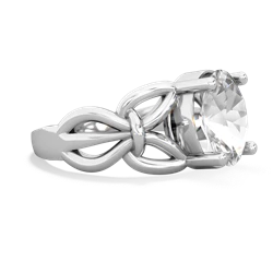 White Topaz Celtic Knot Cocktail 14K White Gold ring R2377