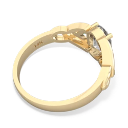 White Topaz Celtic Trinity Knot 14K Yellow Gold ring R2389