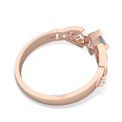 White Topaz Celtic Knot Princess 14K Rose Gold ring R3349