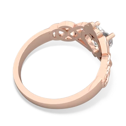 White Topaz Claddagh Celtic Knot 14K Rose Gold ring R2367