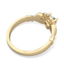 White Topaz Claddagh 14K Yellow Gold ring R2370