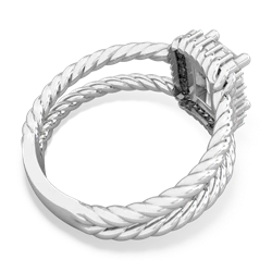White Topaz Rope Split Band 14K White Gold ring R2628