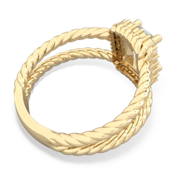 White Topaz Rope Split Band 14K Yellow Gold ring R2628