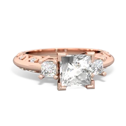 matching rings - Art Deco Diamond Engagement 6mm Princess