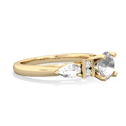 White Topaz 6Mm Round Eternal Embrace Engagement 14K Yellow Gold ring R2005