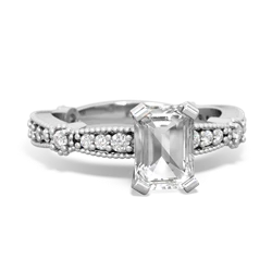 matching engagment rings - Sparkling Tiara 7x5mm Emerald-Cut