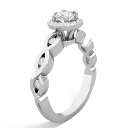 White Topaz Infinity Halo Engagement 14K White Gold ring R26315RH