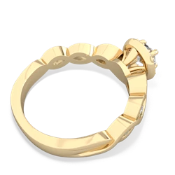 White Topaz Infinity Halo Engagement 14K Yellow Gold ring R26315RH